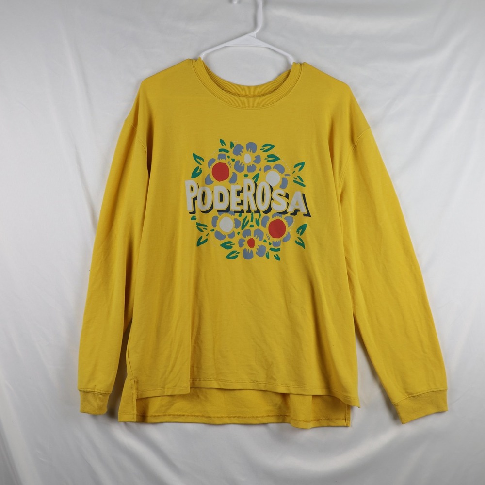 Well Worn Poderosa Shirt Womens Large Latino Heritage Month Floral Crewneck Tee